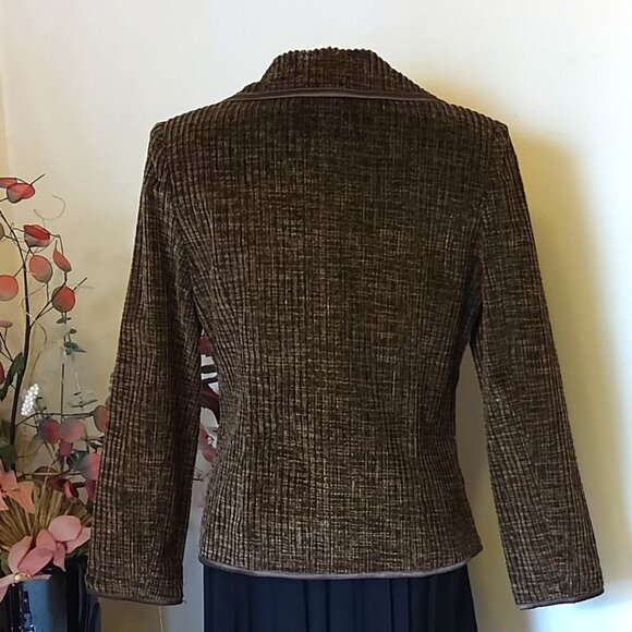 NWT Comfy Lined Brown Blazer Jacket Spring Fall Winter Jackets Tag Size M - Picture 6 of 6
